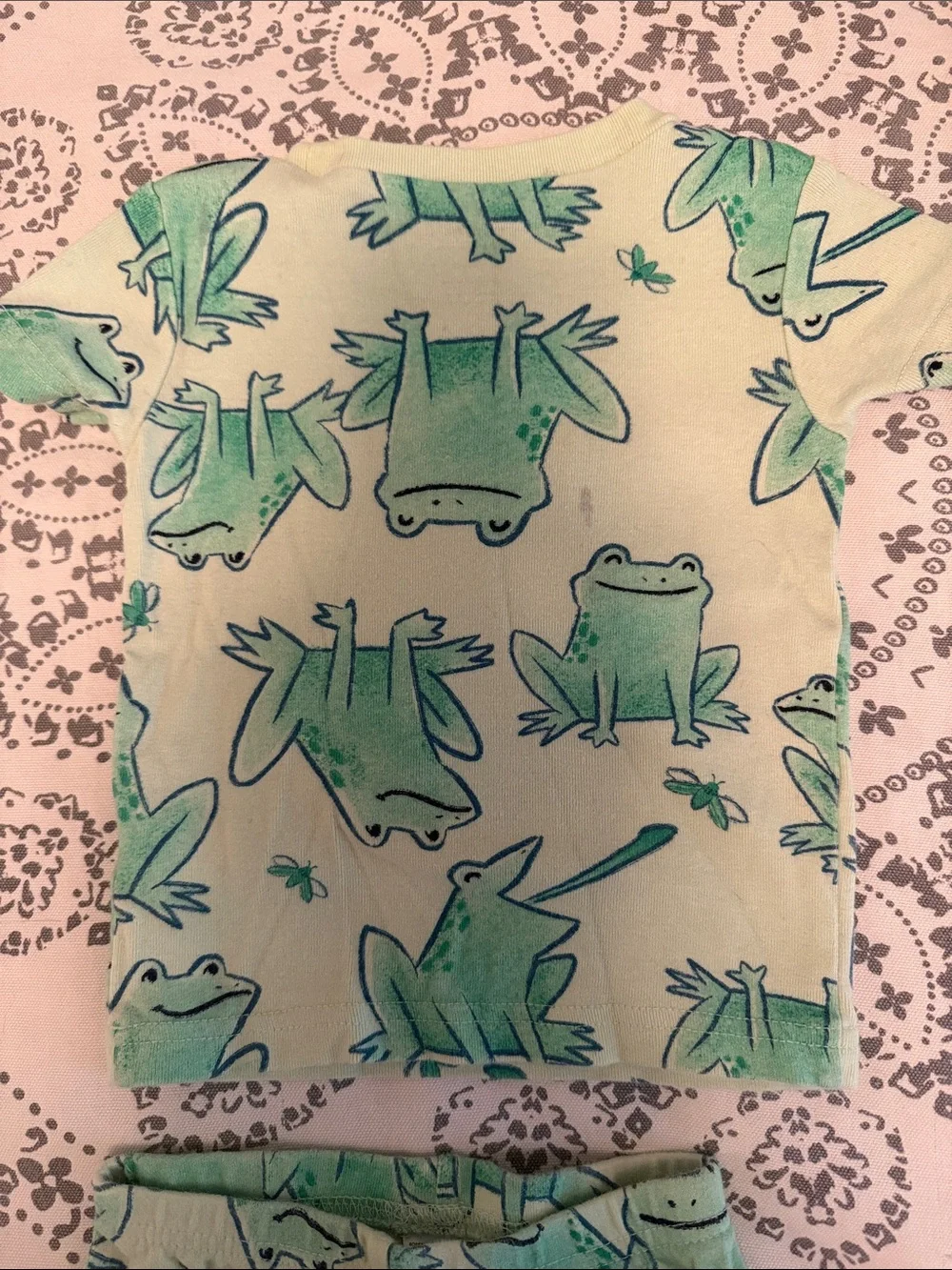 Frog Print Kids Pajama Set - Size 18 Months